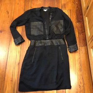 Leather and silk work dress